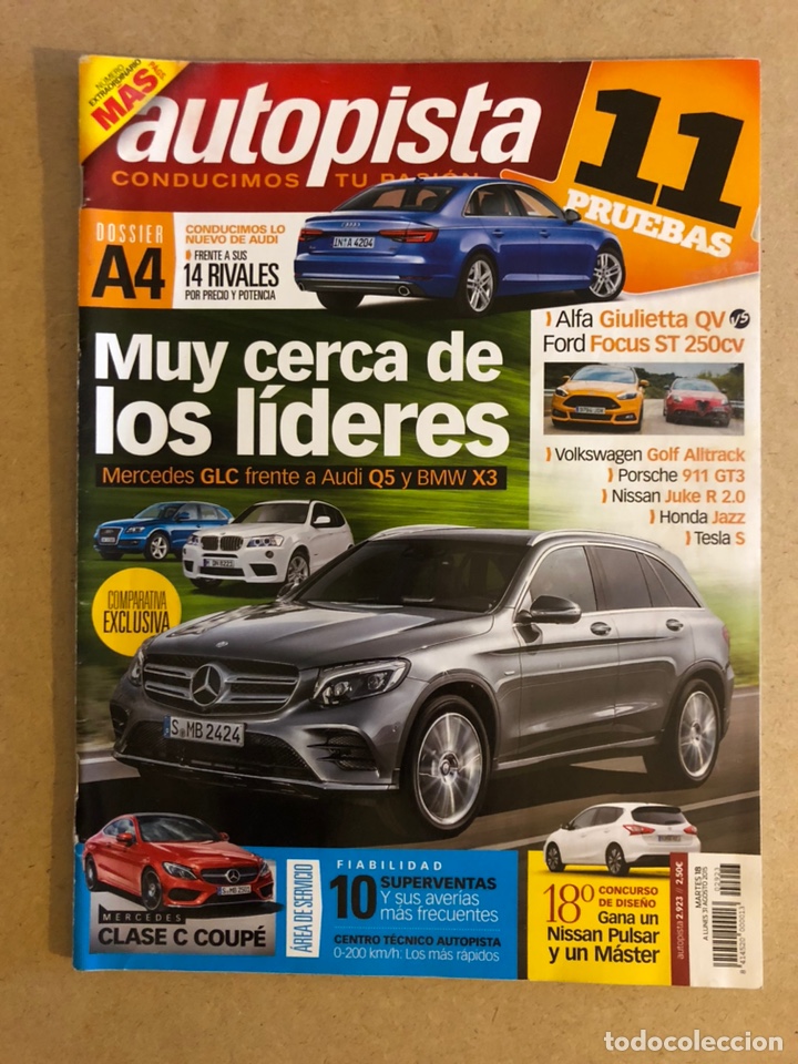 Autos: AUTOPISTA N&deg; 2923 (1994). AUDI A4, MERCEDES GLC, AUDI Q5, BMW X3, ALFA GIULIETTA QV, FORD FOCUS ST