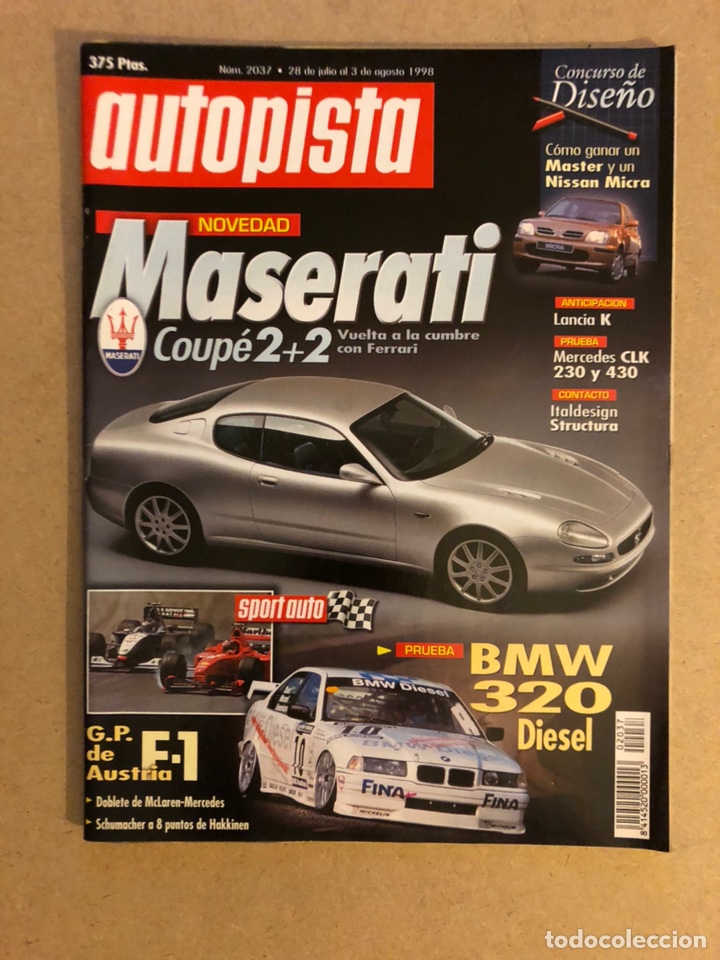 Coches: AUTOPISTA N&deg; 2037 (1998). MASERATI COUP&Eacute;, MERCEDES CLS 230 y 430, BMW 320 DI&Eacute;SEL,...
