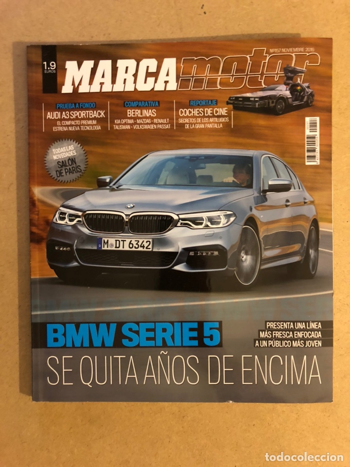 Coches: MARCA MOTOR N&deg; 157 (2016). BMW SERIE 5, AUDI A3 SPORTBACK, AUDI R8 SPYDER, AUDI Q5, AUDI A3,...