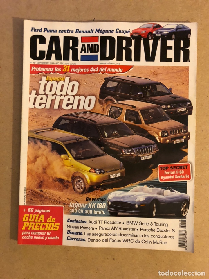 Coches: CAR AND DRIVER N&deg; 48 (1999). ESPECIAL TODO TERRENO, JAGUAR XK 180, AUDI TT ROADSTER, BMW SERIE 3 TOU