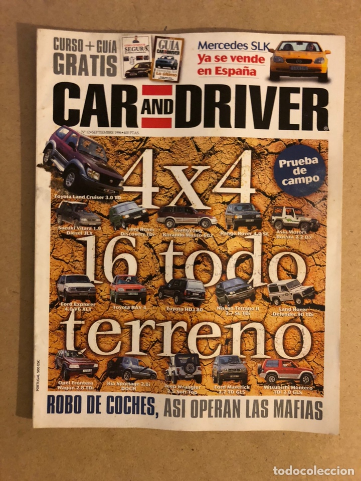 Voitures: CAR AND DRIVER N&deg;12 (1996). ESPECIAL 4x4 TODO TERRENO, MERCEDES SLK,..