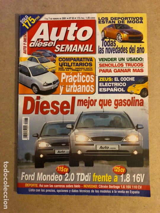 Coches: AUTO Y DIESEL SEMANAL N&deg;65 (2001). FORD MONDEO 2.0 TDdi Vs 1.8 16v, SEAT AROSA, FORD KA, DAEWOO MATI