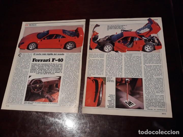 Cars: ESTUDIO TECNICO DEL FERRARI F-40 -  4 P&Aacute;GINAS  - A&Ntilde;O 1989