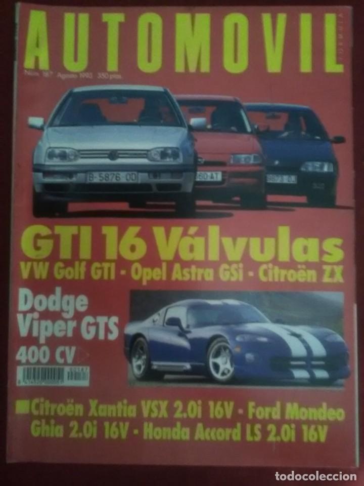 Coches: Autom&oacute;vil N 187 VW golf GTI 16V Opel Astra GSI, Citroen AX. Dodge Viper GTS. Honda Accord 2.0i 16 V