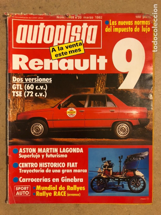 Auto: AUTOPISTA N&deg; 1188 (MARZO 1982). RENAULT 9 GTL y TSE, ASTON MARTIN LAGONDA, RALLYES