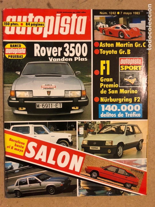 Coches: AUTOPISTA N&deg; 1242 (MAYO 1983). ROBER 3500 VADEM PLAS, ASTON MARTIN GR. C, TOYOTA GR. B