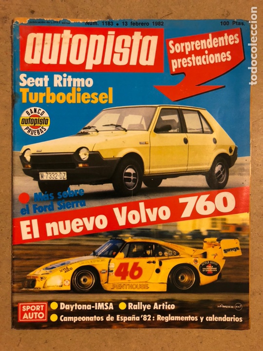 Auto: AUTOPISTA N&deg; 1183 (FEBRERO 1982). SEAT RITMO, FORD SIERRA, VOLVO 760, RALLYES