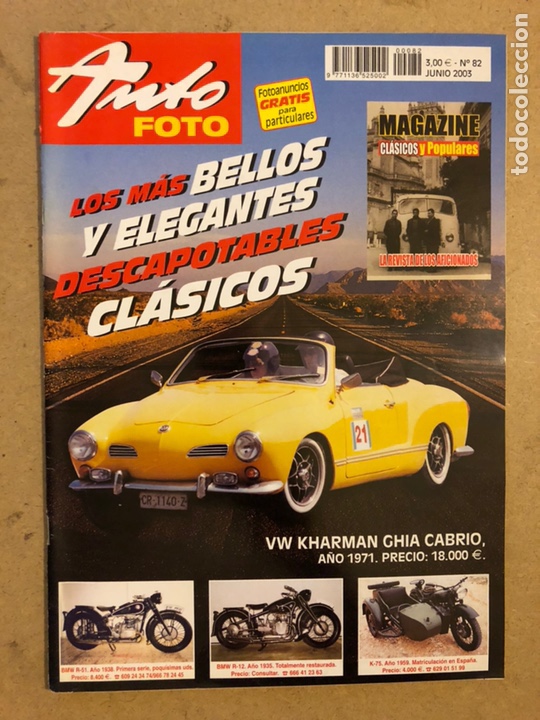 Cars: AUTO FOTO N&deg; 82 (2003). VW KHARMAN GHIA CABRIO, CL&Aacute;SICOS, BUEN ESTADO.