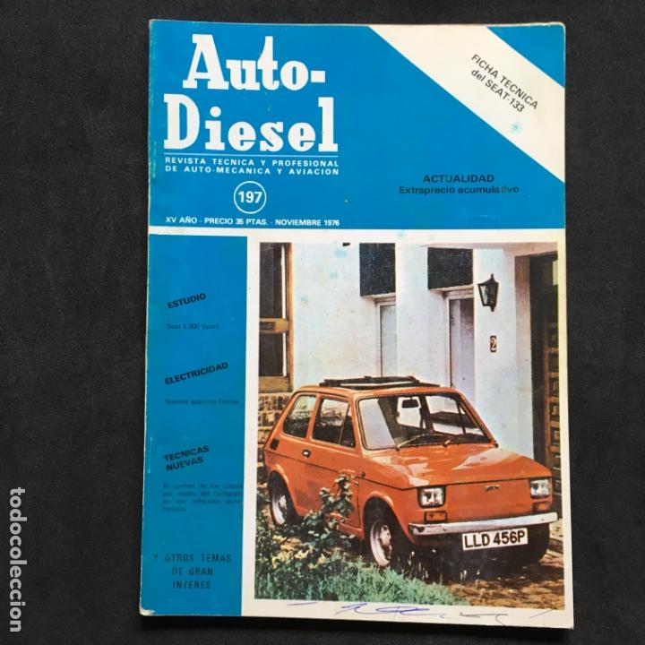 Autos: Revista auto-diesel n&ordm; 197 Ficha tecnica seat 133 estudio seat 1200 sport