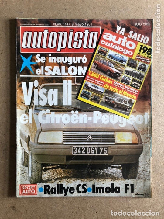 Coches: AUTOPISTA N&deg; 1147 (MAYO 1981). VISA II, RALLYE CS, F&Oacute;RMULA 1 IMOLA,... EXCELENTE ESTADO.