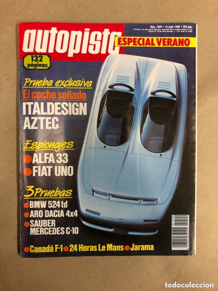 Cars: AUTOPISTA N&deg; 1509 (JUNIO 1988). ESPECIAL VERANO, ALFA 33, FIAT UNO, BMW 524 TD, ARO DACIA 4x4