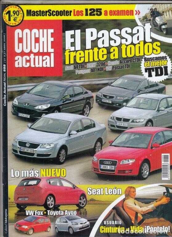 Coches: REVISTA COCHE ACTUAL N&ordm; 888 A&Ntilde;O 2005. COMP: AUDI A4 2.0 TDI 140, BMW 320D, HONDA ACCORD 2.2 I-CTDI,
