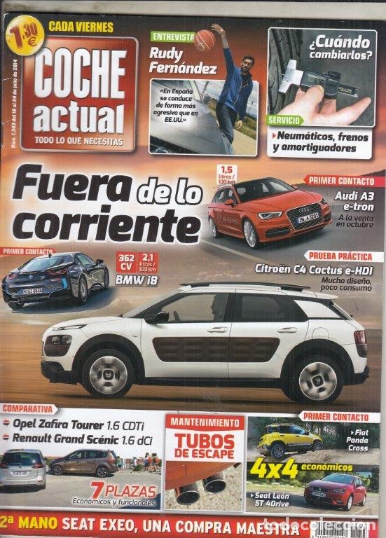 Coches: REVISTA COCHE ACTUAL N&ordm; 1343 A&Ntilde;O 2014. P: CITROEN C4 CAPTUS E-HDI 92 ETG6. C: ZAFIRA TOURER 1.6 CDTI