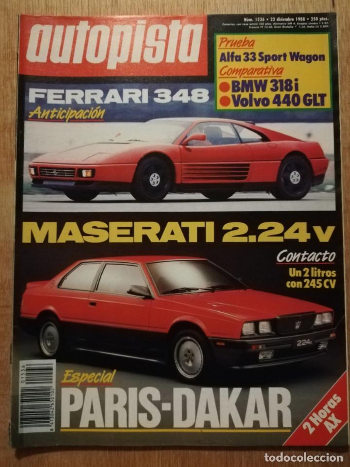 Cars: Autopista N&deg;1536. Ferrari 348. Maserati 2.24v. Especial Paris Dakar