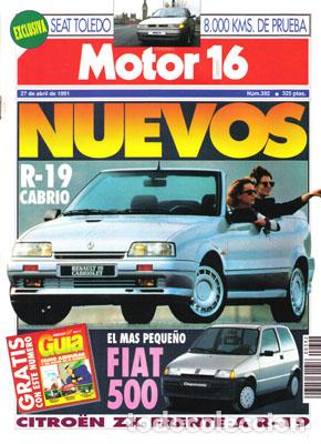 Coches: MOTOR 16 N&ordm; 392 (27-04-91)