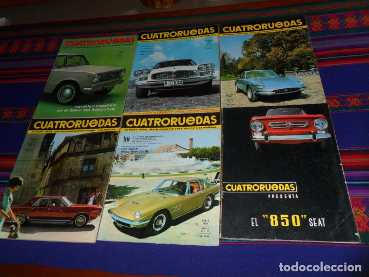 CUATRORUEDAS EXTRA SEAT 850, AÑO III 1967 NºS 6, 8, 10 Y 12 Y AÑO V 1968 Nº 4. BUEN ESTADO. RARAS. (Coches y Motocicletas Antiguas y Clásicas - Revistas de Coches)