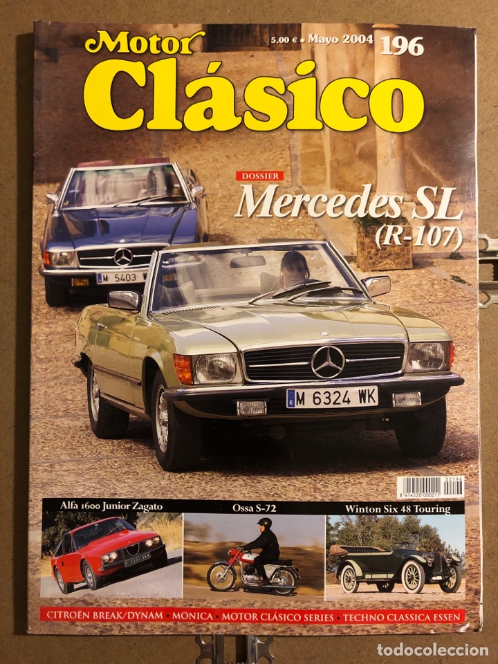 Coches: MOTOR CL&Aacute;SICO N&deg; 196 (MAYO 2004). DOSSIER MERCEDES SL (R-107), ALFA 1600 JUNIOR ZAGATO