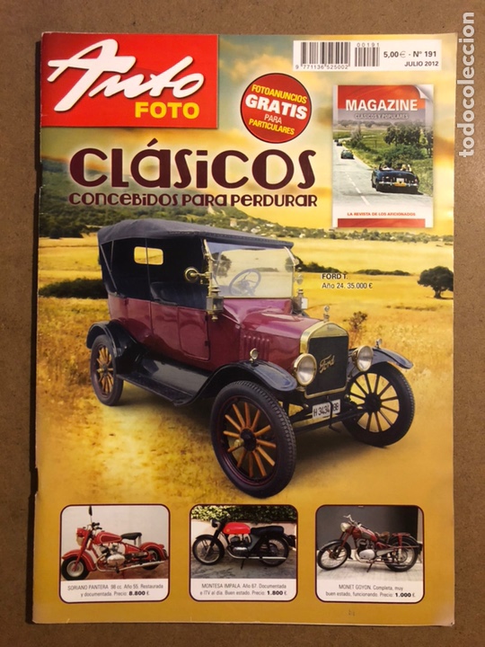 Coches: AUTO FOTO N&deg; 191 (2012). CL&Aacute;SICOS, HIST&Oacute;RICOS, DEPORTIVOS, MOTOS CL&Aacute;SICAS,...