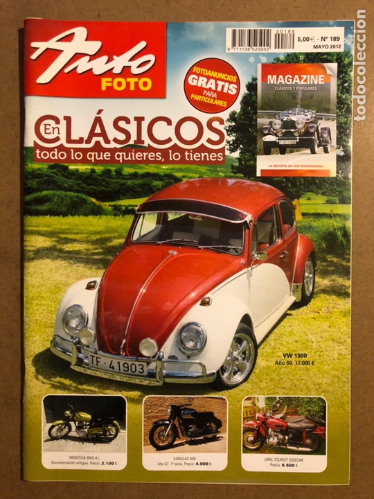 Coches: AUTO FOTO N&deg; 189 (2012). CL&Aacute;SICOS, HIST&Oacute;RICOS, DEPORTIVOS, MOTOS CL&Aacute;SICAS,...