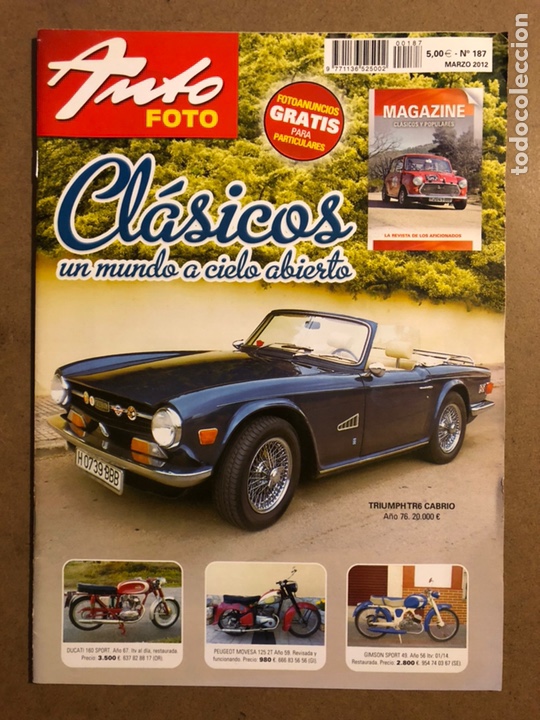 Autos: AUTO FOTO N&deg; 187 (2012). CL&Aacute;SICOS, HIST&Oacute;RICOS, DEPORTIVOS, MOTOS CL&Aacute;SICAS,...