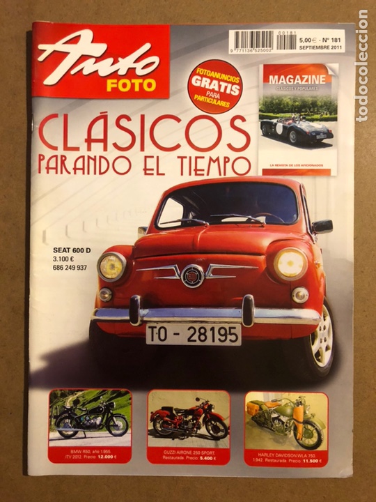 Coches: AUTO FOTO N&deg; 181 (2011). CL&Aacute;SICOS, HIST&Oacute;RICOS, DEPORTIVOS, MOTOS CL&Aacute;SICAS,...