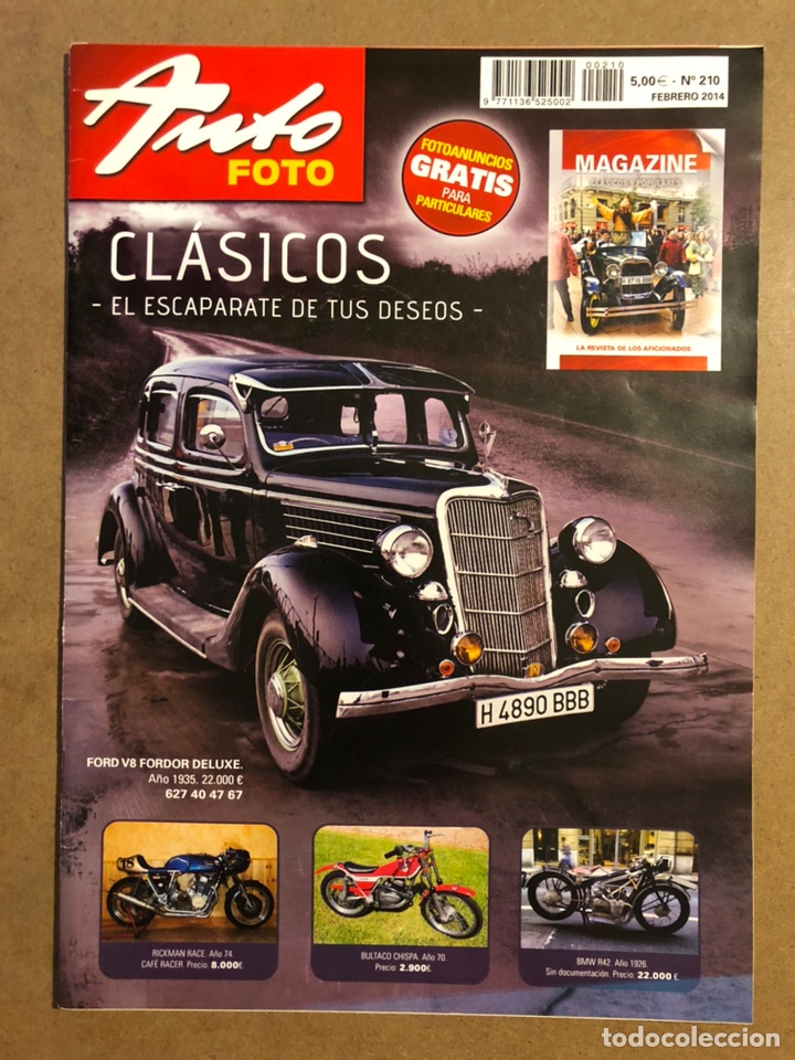 Coches: AUTO FOTO N&deg; 210 (2014). CL&Aacute;SICOS, HIST&Oacute;RICOS, DEPORTIVOS, MOTOS CL&Aacute;SICAS,...