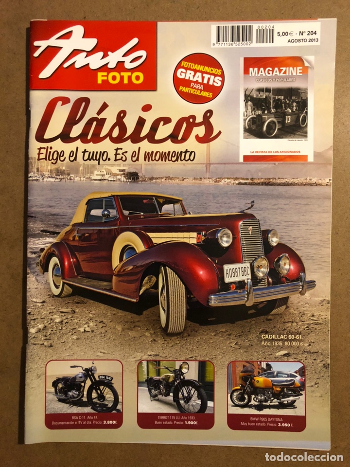 Voitures: AUTO FOTO N&deg; 204 (2013). CL&Aacute;SICOS, HIST&Oacute;RICOS, DEPORTIVOS, MOTOS CL&Aacute;SICAS,...