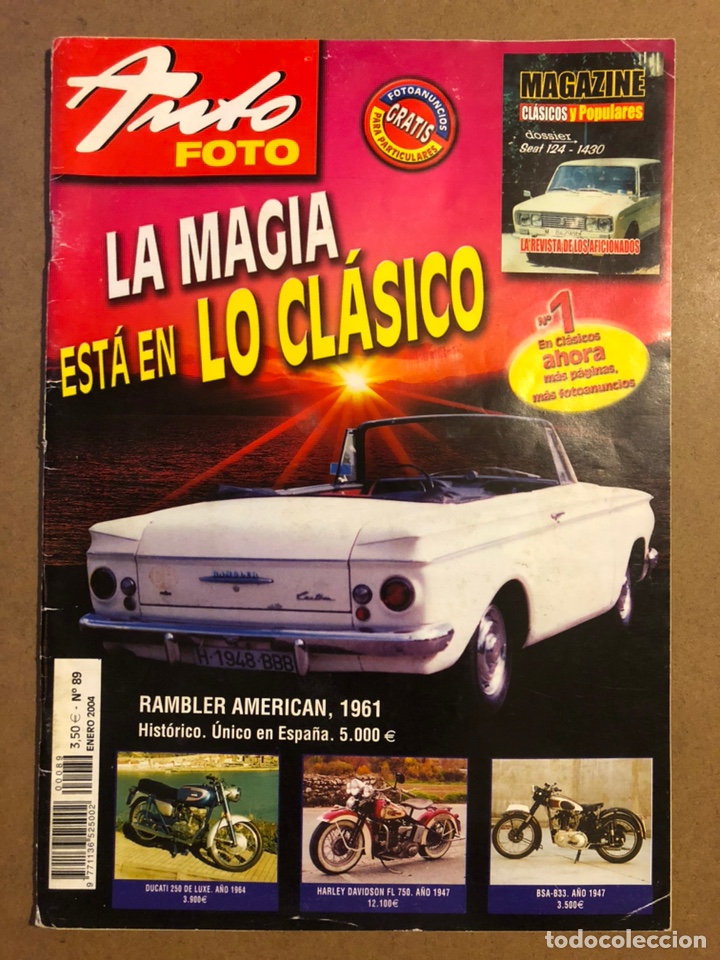 Coches: AUTO FOTO N&deg; 89 (2004). CL&Aacute;SICOS, HIST&Oacute;RICOS, DEPORTIVOS, MOTOS CL&Aacute;SICAS,...