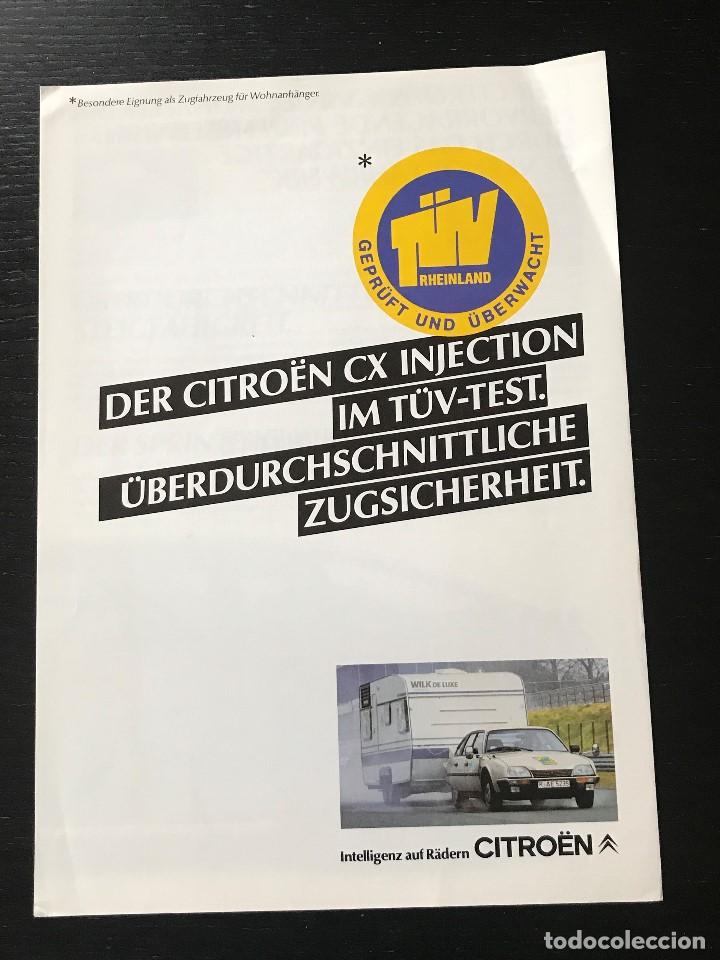 Coches: CITROEN CX INJECTION - CATALOGO FOLLETO PUBLICIDAD ORIGINAL - 1983 - ALEMAN