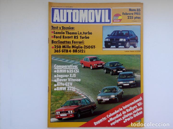 Cars: REVISTA AUTOMOVIL N&ordm; 85 FEBRERO 1985 - THEMA iE TURBO - FORD ESCORT RS TURBO - ALFA GTV