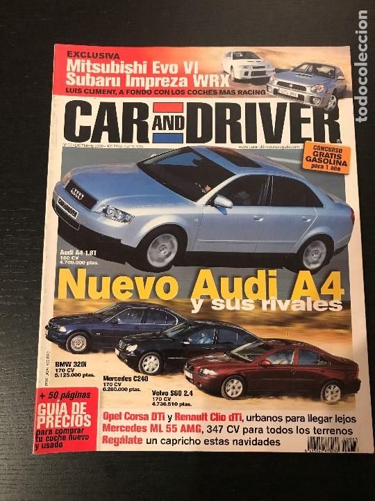 Coches: CAR AND DRIVER N&ordm; 63 - MITSUBISHI EVO VI SUBARU IMPREZA WRX MONTERO DID AUDI A4 MERCEDES ML 55 AMG