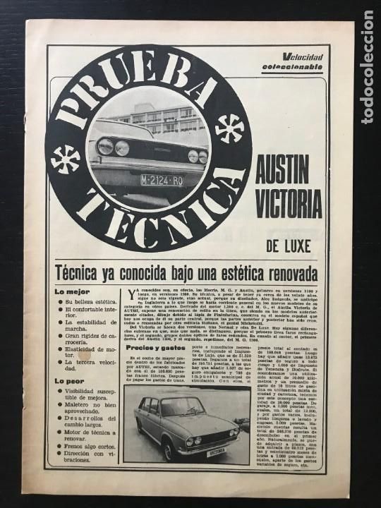 Coches: AUTHI AUSTIN VICTORIA DE LUXE - PRUEBA TECNICA - COLECCIONABLE REVISTA VELOCIDAD - A&Ntilde;OS 70