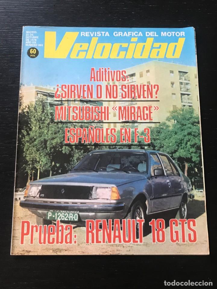 Coches: VELOCIDAD N&ordm; 893 - RENAULT 18 GTS MITSUBISHI MIRAGE FORMULA III ADITIVOS