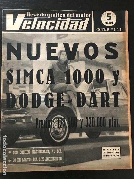 Voitures: VELOCIDAD N&ordm; 246 - SIMCA 1000 DODGE DART ENRIQUE ESCUDER GP MADRID PE&Ntilde;A MOTORISTA BARCELONA STEWART