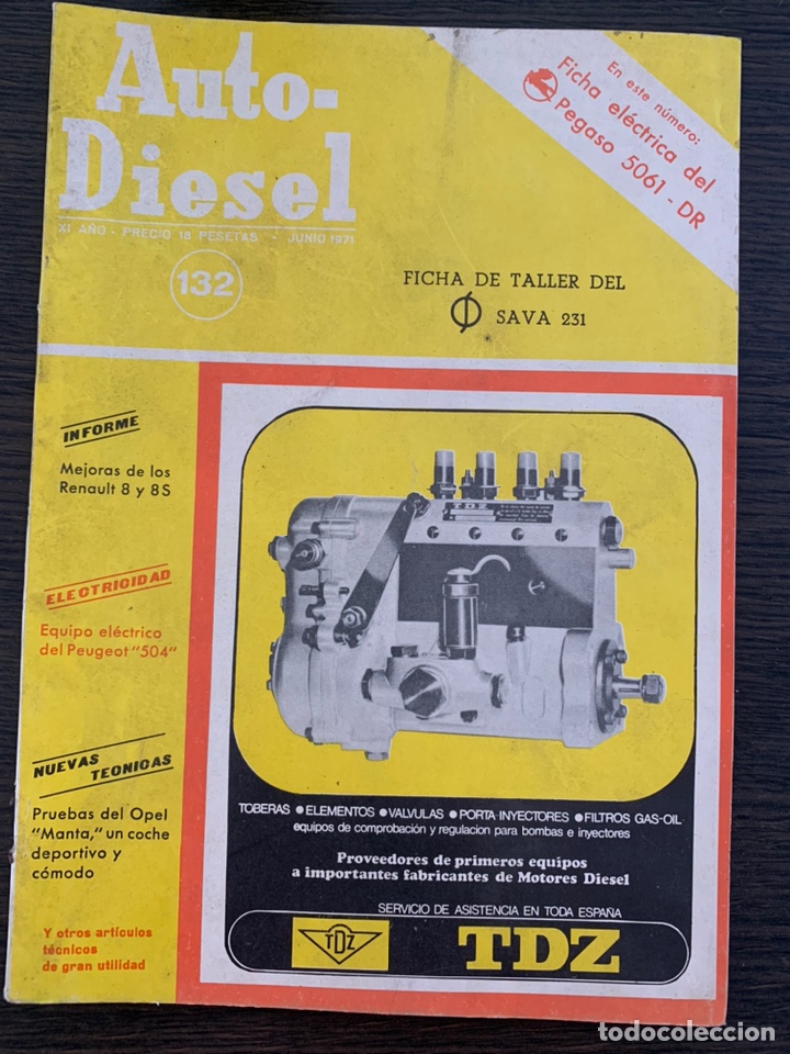 Coches: Revista auto-diesel 132 ficha de taller Sava 231 Pegaso 5061 dR