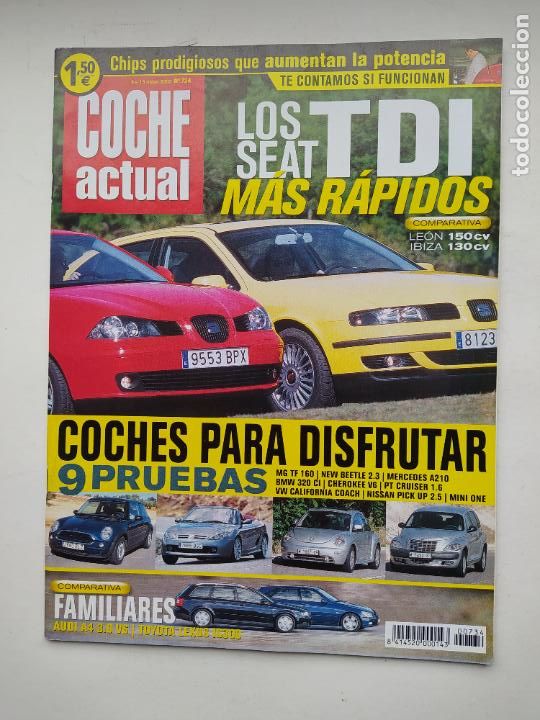 Coches: REVISTA COCHE ACTUAL N&ordm; 734. DEL 9 AL 15 DE MAYO 2002. SEAT TDI MAS RAPIDOS. TDKc106