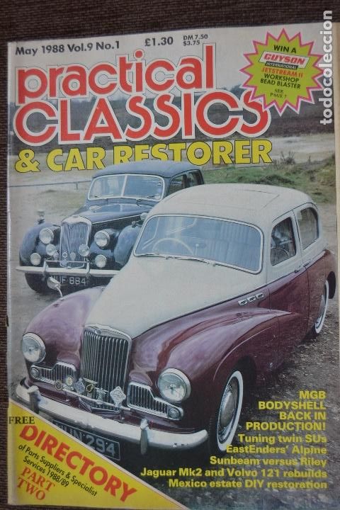 Coches: 1988 REVISTA PRATICAL CLASSICS - MGB - SUNBEAM - RILEY - JAGUAR MKII - VOLVO 121