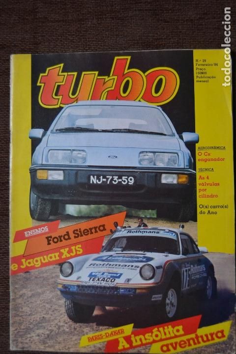 Coches: 1984 REVISTA TURBO - FORD SIERRA - JAGUAR XJS - PARIS DAKAR