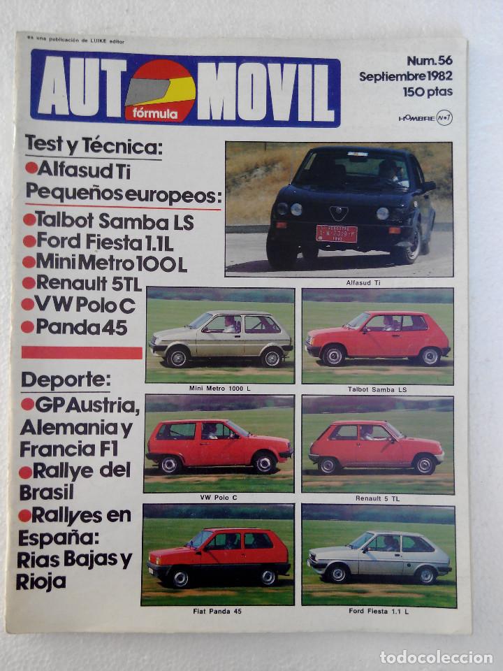 Cars: REVISTA AUTOMOVIL N&ordm; 56 - A&Ntilde;O 1982 - ALFASUD Ti - SAMBA LS - MINI METRO - PANDA 45 - POLO C - FIESTA