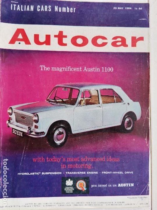 Coches: 1964 REVISTA AUTOCAR - austin 1100 - ROLLS ROYCE RALLY - ALFA ROMEO GIULIA SPIDER - FERRARI 250 GTO
