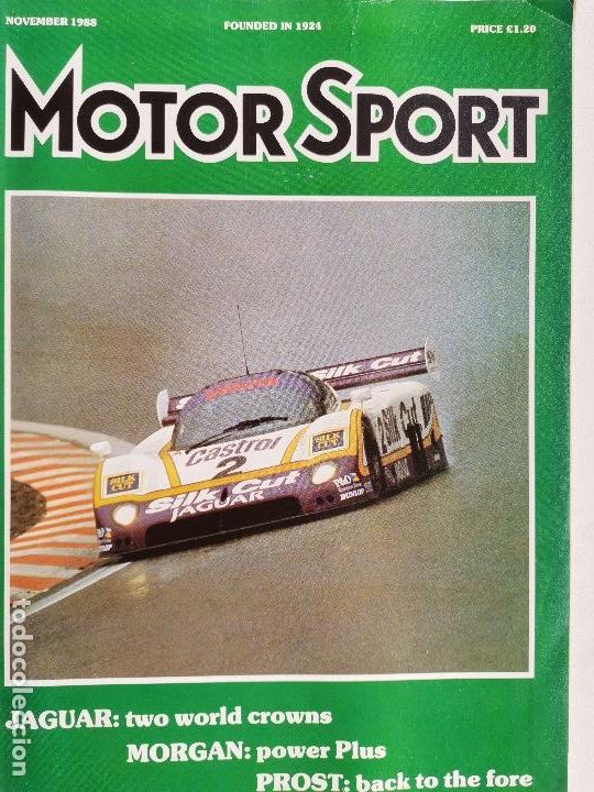 Coches: 1988 REVISTA MOTOR SPORT - MORGAN PLUS 4 - TOURING CARS- JAGUAR - FORMULA 1 - RALLY