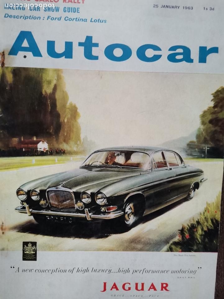 Coches: 1963 REVISTA AUTOCAR - FORD CORTINA LOTUS - MONTE CARLO RALLY - JAGUAR