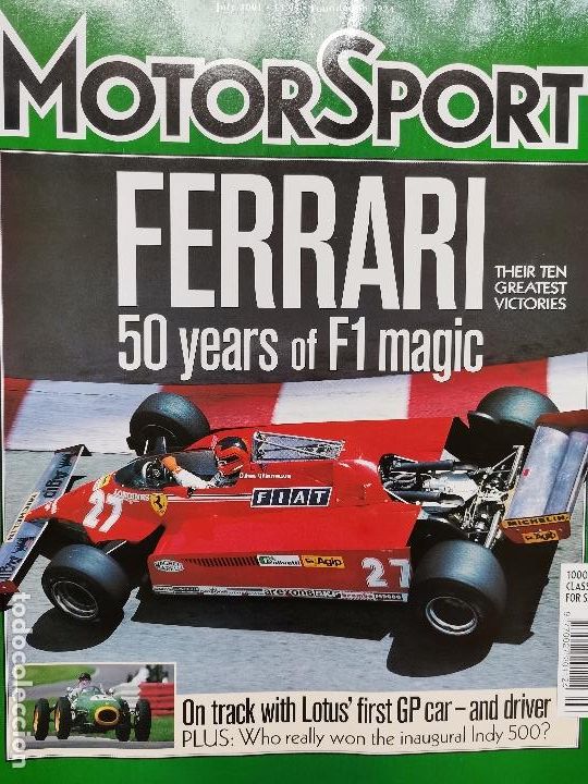 Coches: 2001 REVISTA MOTORSPORT - FERRARI 50 YEARS OF F1 MAGIC - LOTUS FIRST GP CAR