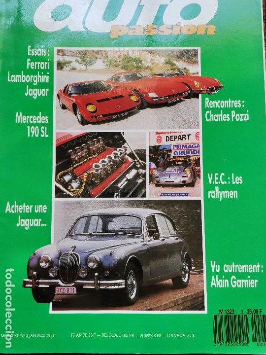 Coches: 1987 REVISTA AUTO PASSION - LAMBORGUINI MIURA - FERRARI - JAGUAR E - MERCEDES 190 SL