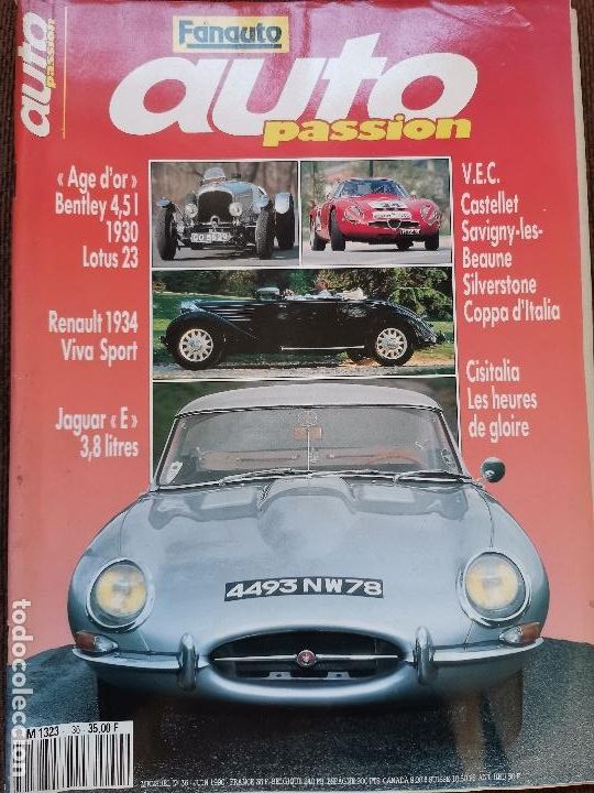 Coches: 1990 REVISTA AUTO PASSION - RENAULT 1934 VIVA SPORT - JAGUAR E 3.8 - CISITALIA - LOTUS 23 - BENTLEY
