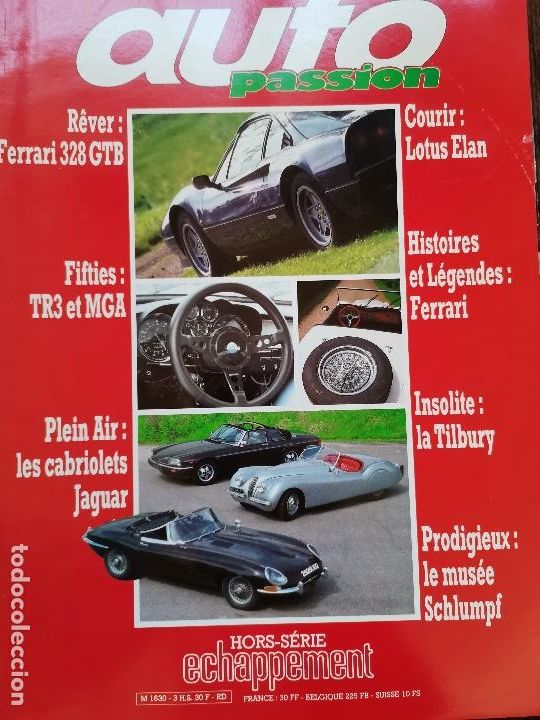 Coches: 1996 REVISTA AUTO PASSION - FERRARI 328 GTB - TRIUMPH TR3 - MGA - LOTUS ELAN - JAGUAR