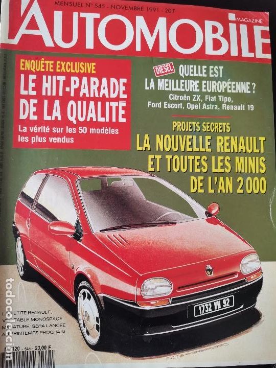 Coches: 1991 REVISTA L`AUTOMOBILE -FORS ESCORT - FIAT TIPO - OPEL ASTRA - BREAK XM - HONDA CIVIC