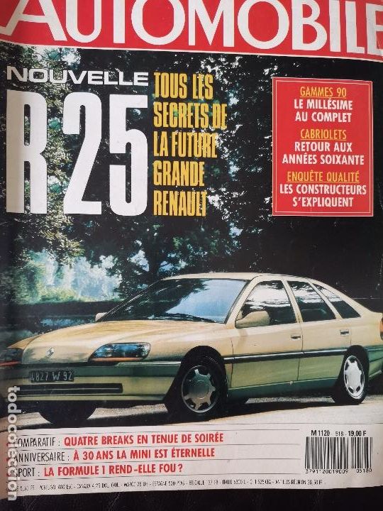 Coches: 1989 REVISTA L`AUTOMOBILE - RENAULT 25 - PORSCHE 928 GT -