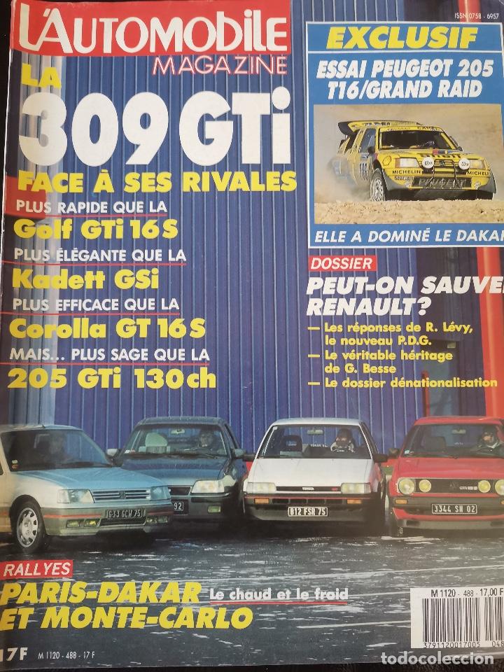 Voitures: 1987 REVISTA L`AUTOMOBILE -GOLF GTI 16S - KADETT GSI - COROLLA GT 16 S - DAKAR- RALLY MONTE CARLO