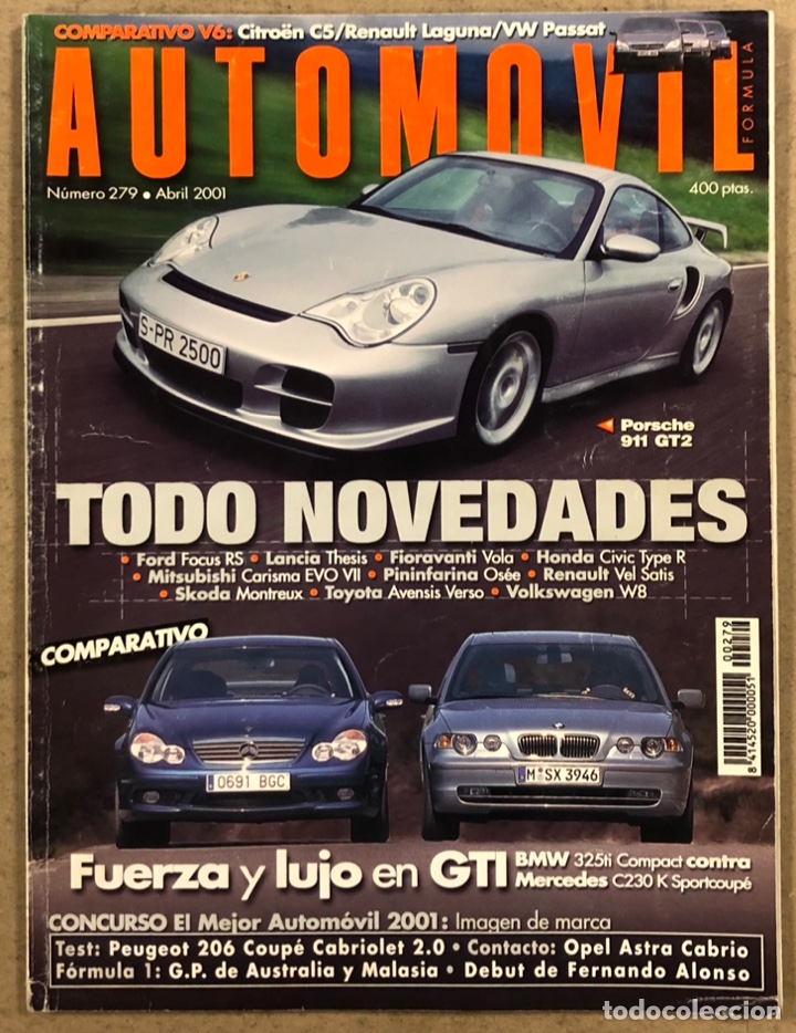 Voitures: AUTOM&Oacute;VIL N&deg; 279 (2001). BMW 325 ti, MERCEDES C230 K SPORTCOUPE, VW PASSAT V6,...